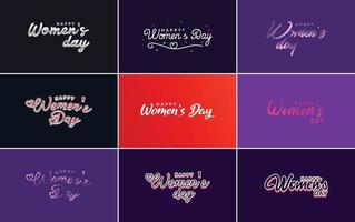 Kartenset mit Logo zum internationalen Frauentag und einem hellen farbenfrohe Gestaltung vektor