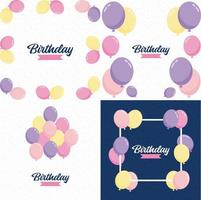 bunte glänzende Happy Birthday Ballons Banner Hintergrund Vektor Illustration im Format eps10