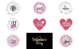 Fröhliche Valentinstag-Banner-Vorlage mit einem romantischen Thema und einem roten Farbschema vektor