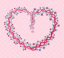 rosa blommor hjärtformade med feminina och flickaktiga nyanser. kan användas för examensfester, bröllop, äktenskap, mode, inbjudningar, affischer, flayers, kvinnors evenemang, tryck, poser, gratulationskort vektor