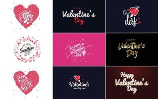 fröhliches typografieplakat zum valentinstag mit handgeschriebenem kalligrafietext. isoliert auf weißem Hintergrund Vektor-Illustration vektor