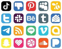 20 social media ikoner för Allt din behov sådan som budbärare. inkorg. mitt utrymme. tumblr och slak ikoner. eleganta lutning ikon uppsättning vektor