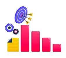 design för att uppnå mål, affärsmål, pilar och dart, affärsmotivation, affärsdiagram. kan också användas för affärer, ikondesign och grafiska element vektor