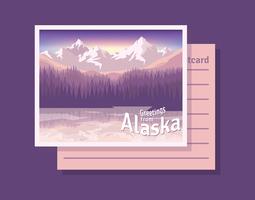 Postkarte von Alaska-Illustration vektor