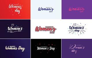 Kartenset mit Logo zum internationalen Frauentag vektor