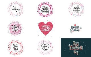 Happy Valentinstag Hand Schriftzug Kalligraphie Text und Herz. isoliert auf weißem Hintergrund Vektor-Illustration vektor