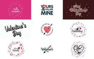Fröhliche Valentinstag-Banner-Vorlage mit einem romantischen Thema und einem roten Farbschema vektor