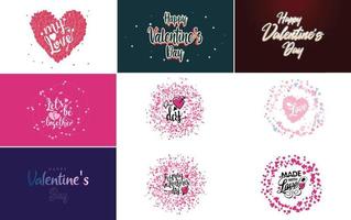 Happy Valentinstag Hand Schriftzug Kalligraphie Text und Herz. isoliert auf weißem Hintergrund Vektor-Illustration vektor