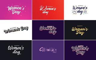 Happy Women's Day Typografie-Design mit einem Pastellfarbschema und einer geometrischen Formvektorillustration vektor