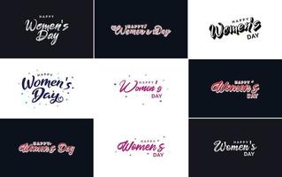 abstraktes Happy Women's Day Logo mit einem Liebesvektordesign in Pink. rot. und schwarze Farben vektor