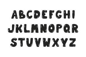handgezeichneter alphabet-stil. Vektor-Illustration von lateinischen Buchstaben in schwarz auf weißem Hintergrund vektor
