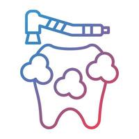 dental rengöring linje lutning ikon vektor