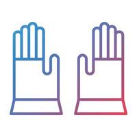Symbol für den Verlauf der Handhandschuhe vektor