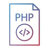 Symbol für Farbverlauf der PHP-Datei vektor