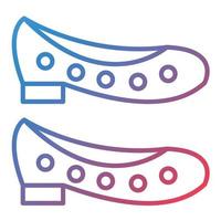 platt skor linje lutning ikon vektor