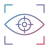 Symbol für den Farbverlauf der Augenfokuslinie vektor