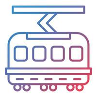 Symbol für den Gradienten der Straßenbahnlinie vektor