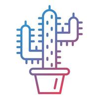 kaktus linje lutning ikon vektor