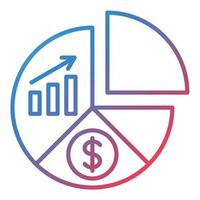 cirkeldiagram linje gradient ikon vektor