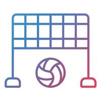 strand volleyboll linje lutning ikon vektor