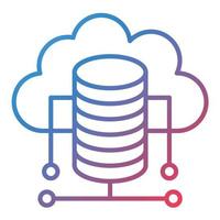 moln databas linje gradient ikon vektor