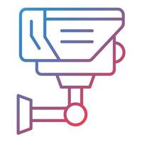 Symbol für Farbverlauf der CCTV-Kameralinie vektor