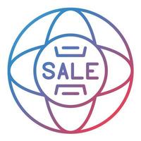 Farbverlaufssymbol für den weltweiten Verkauf vektor