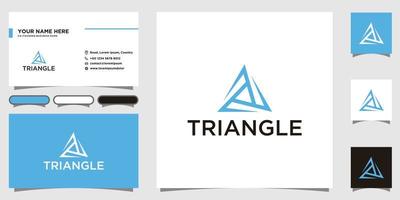 abstraktes Dreieck-Logo-Design und Visitenkartenstempel vektor