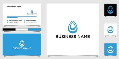 vatten släppa logotyp och företag kort mall design inspiration vektor