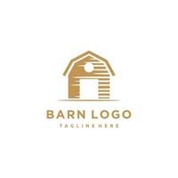 Bauernhaus aus Holz. Vintage Retro-Logo-Design vektor