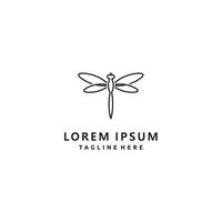 Libelle Luxus und minimalistische Linie Kunst Logo Design Icon Vektor