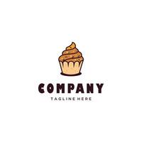 minimalistische Cupcake-Logo-Design-Symbol-Vektor-Illustration vektor