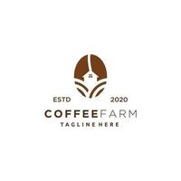 kaffe bruka lantbruk logotyp design ikon vektor