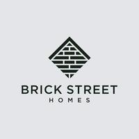 Brick Street Home-Logo-Design-Vorlagenelement vektor