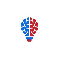 Gehirn-Lampe-Vektor-Logo-Design. Gehirnbaum-Logo. vektor