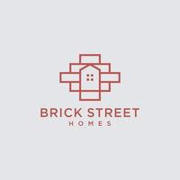 Brick Street Home Logo Vektor Icon Illustration