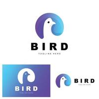 Vogellogo, Vogelflügelvektor, minimalistisches Design, für Produktbranding, Vorlagensymbolillustration vektor