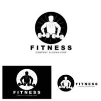 Fitness-Logo, Fitness-Logo-Vektor, Design geeignet für Fitness, Sportgeräte, Körpergesundheit, Produktmarken für Körperergänzungen vektor