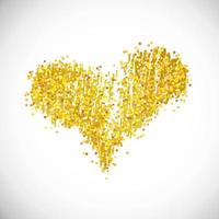 handgezeichnetes goldenes Glitzerherz. Symbol der Liebe. Vektor-Illustration vektor