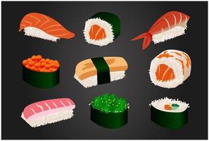 stellen sie sushi köstlichen japan-vektor ein vektor