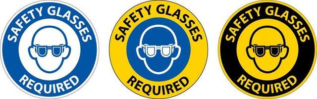 golv tecken, säkerhet glasögon nödvändig vektor