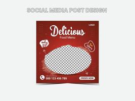 köstliches Hühnchen-Social-Media-Post-Design vektor