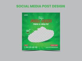 Food-Menü Social-Media-Post-Design vektor