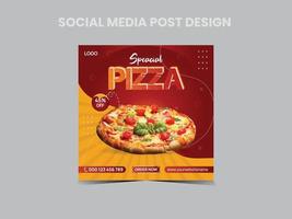varm pizza social media posta design vektor