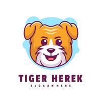 bebis tiger tecknad serie logotyp vektor