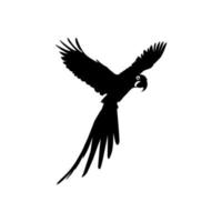 Fliegender Ara-Vogelschattenbild für Logo, Piktogramm, Kunstillustration, Website oder Grafikdesignelement. Vektor-Illustration vektor