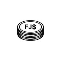 fidschi-währung, fidschi-dollar, fjd-zeichen. Vektor-Illustration vektor