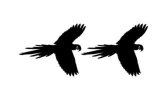 Fliegender Ara-Vogelschattenbild für Logo, Piktogramm, Kunstillustration, Website oder Grafikdesignelement. Vektor-Illustration vektor