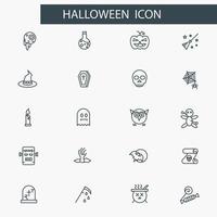Halloween dünne Linie Icon Set. Party Symbole Sammlung, Vektor
