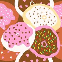 Donuts nahtloses Muster. vektorillustration im flachen stil der karikatur lokalisiert vektor